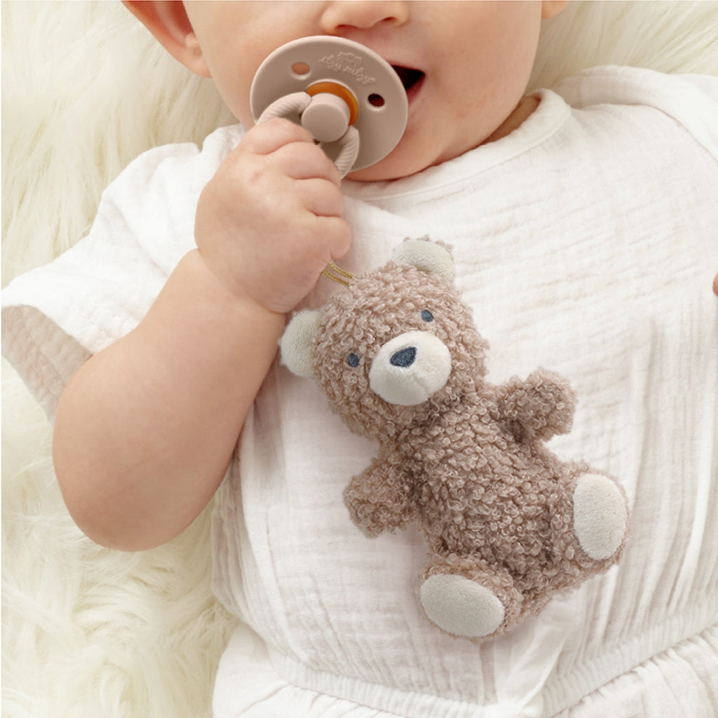 Bitzy Pal Natural Rubber Pacifier & Plush - Bear