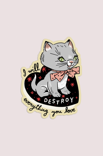 Destroy Kitten Vinyl Sticker