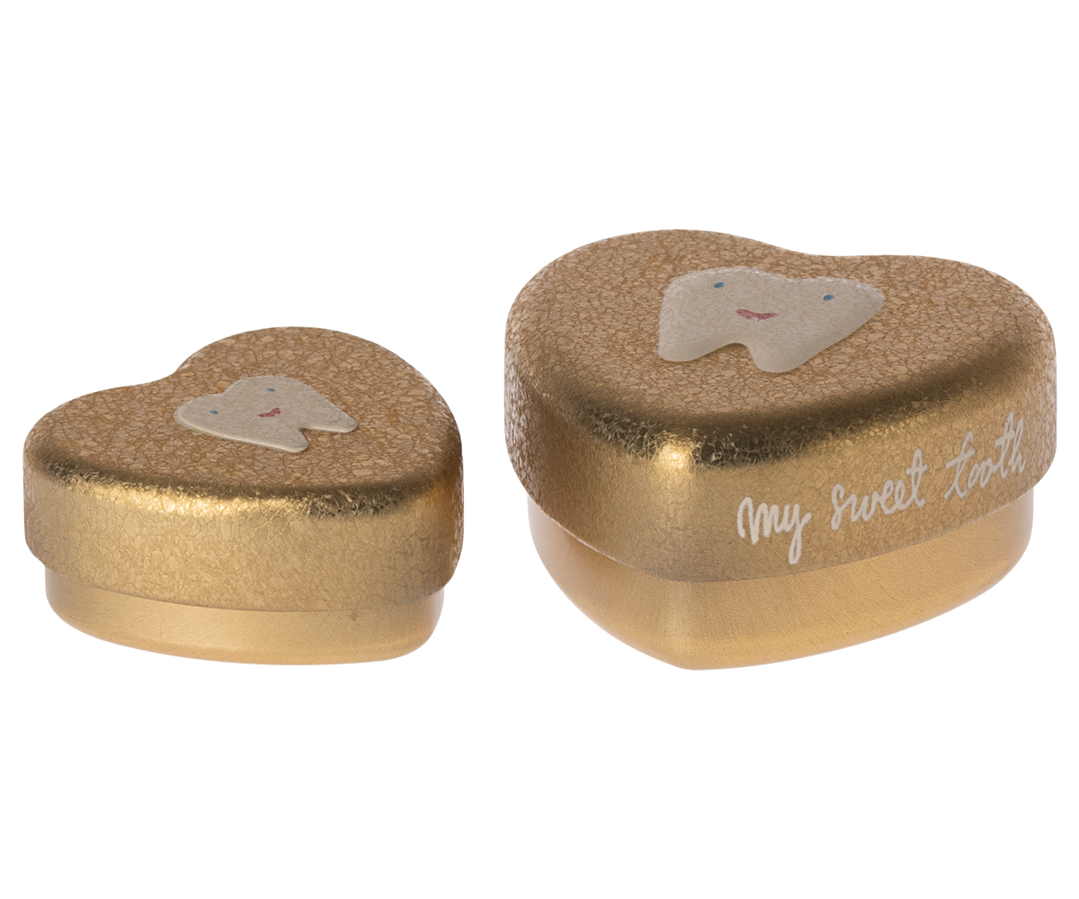 Tooth box, 2 pc set - Gold