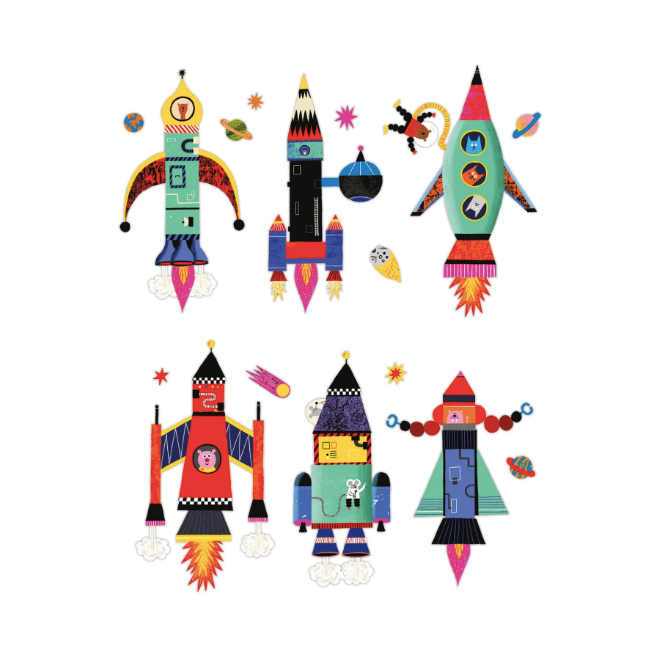 Rocket Ships Magnetic Build-it