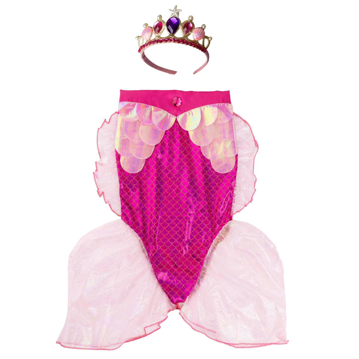 Mermaid Glimmer Skirt w/Tiara, Lilac/Blue, Size 5-6