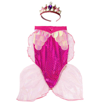 Mermaid Glimmer Skirt w/Tiara, Lilac/Blue, Size 5-6