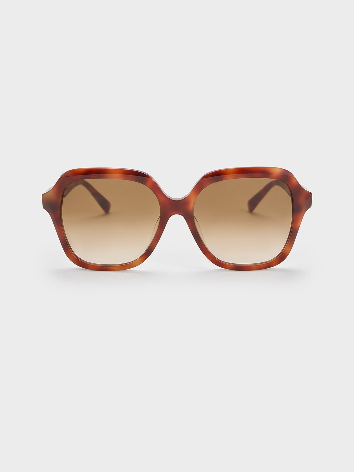 Wide Square Frame Sunglasses - Tortoise Shell