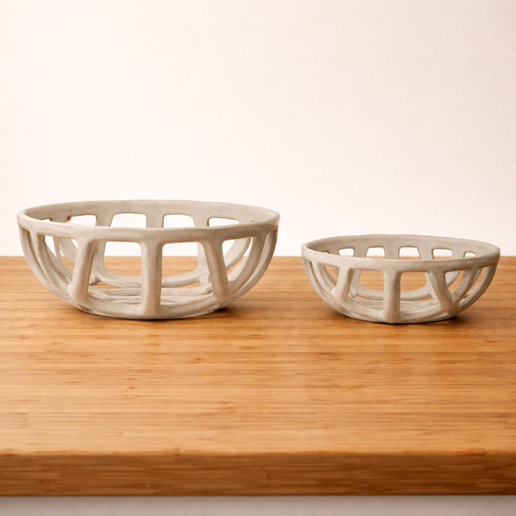 Stoneware Basket Bowl (two sizes)
