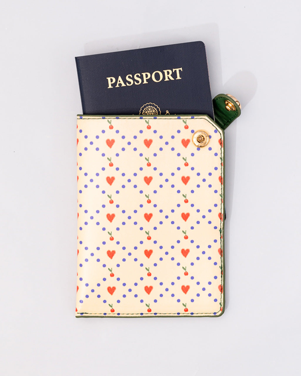 Cherry Hearts Passport Holder
