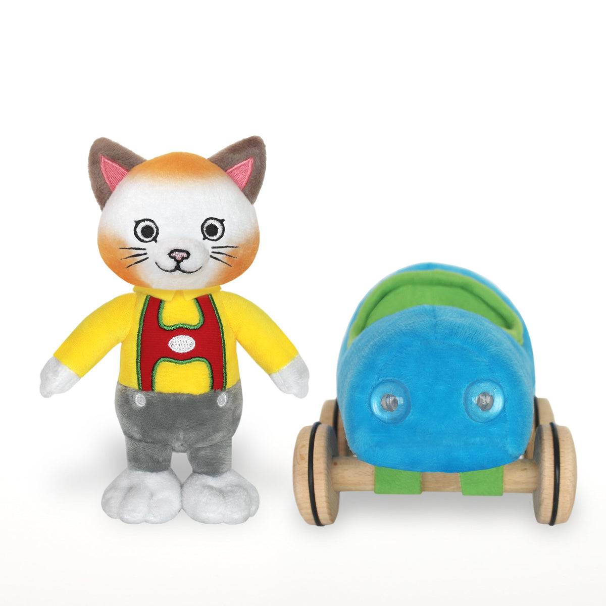 Huckle Cat Soft Toy w/Blue Car