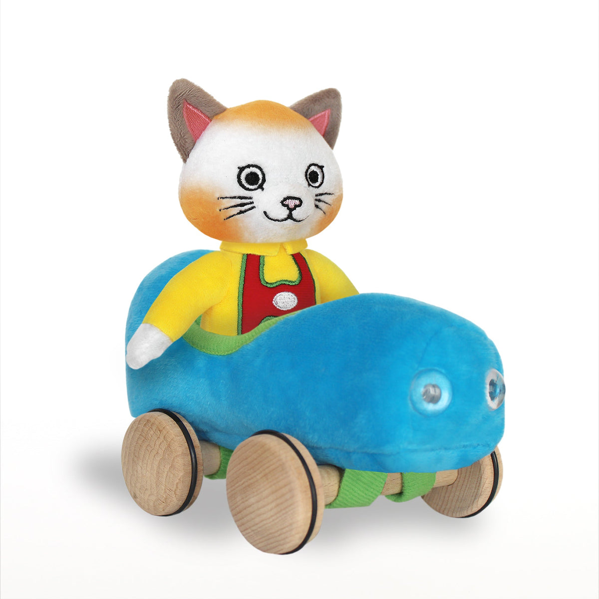 Huckle Cat Soft Toy w/Blue Car