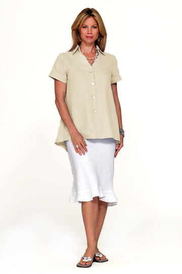 linen flounce skirt