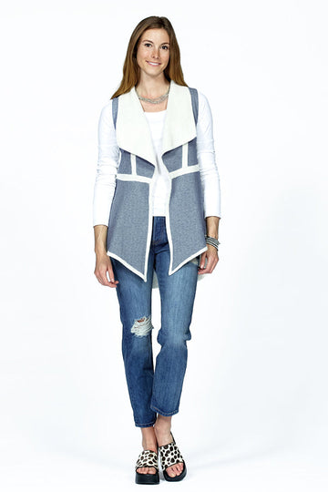 cotton herringbone vest