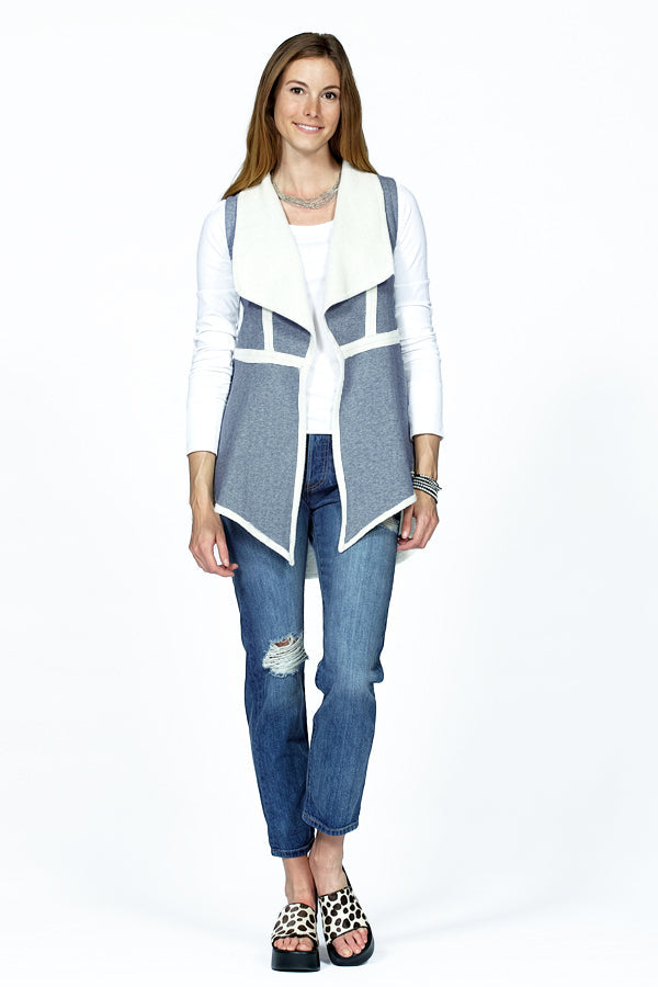 cotton herringbone vest