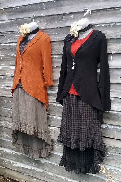 organic gauze shawl collar cardigan