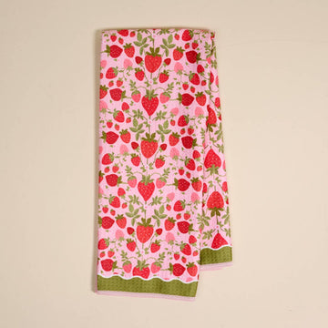 Waffle Tea Towel-Strawberry Fields
