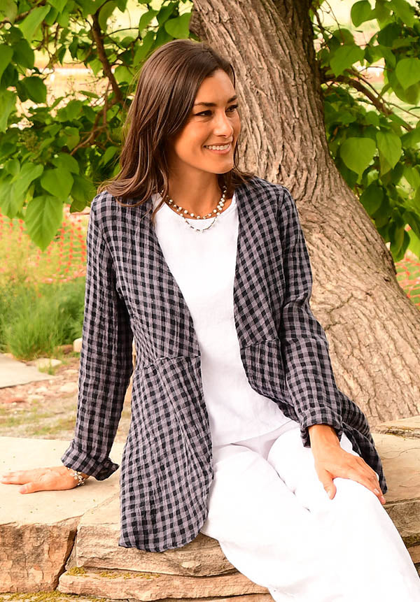 open front linen cardigan