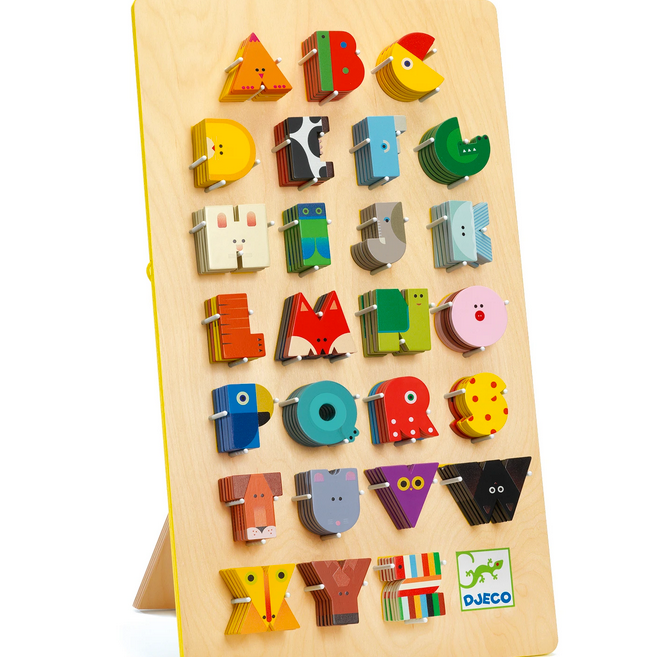 Wooden Graphic Animal Letters