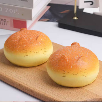 Round Cat Bread Sensory Squishy