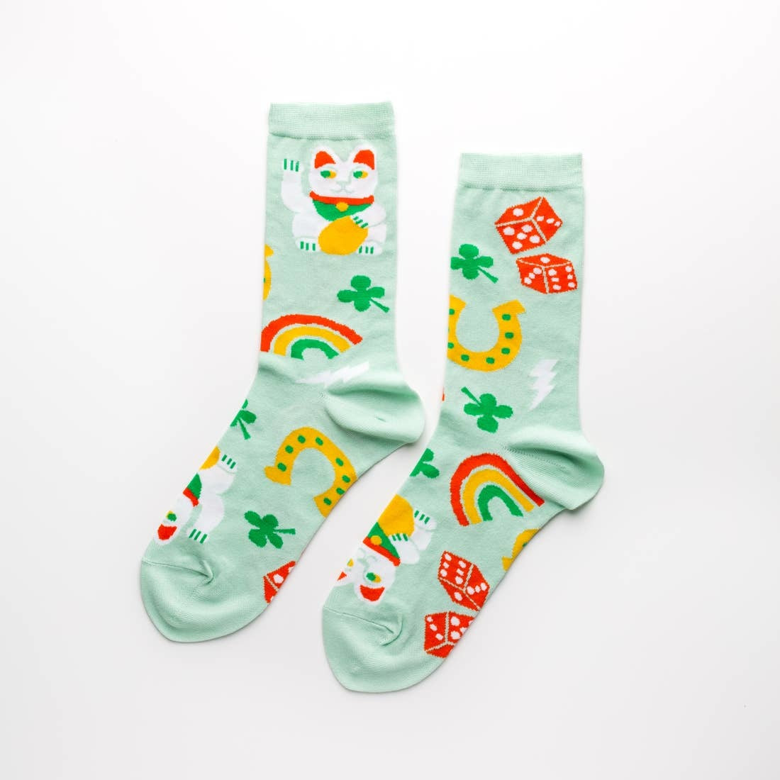 Lucky Cat & Clover Socks