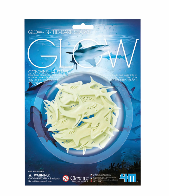 Glow in The Dark Sharks Stick-On Decor
