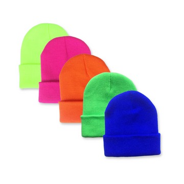 Kids Neon Knit Beanie