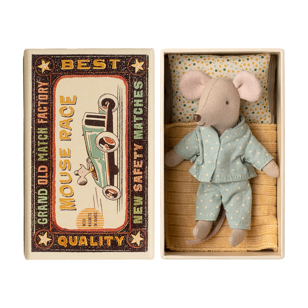 Little brother mouse in matchbox