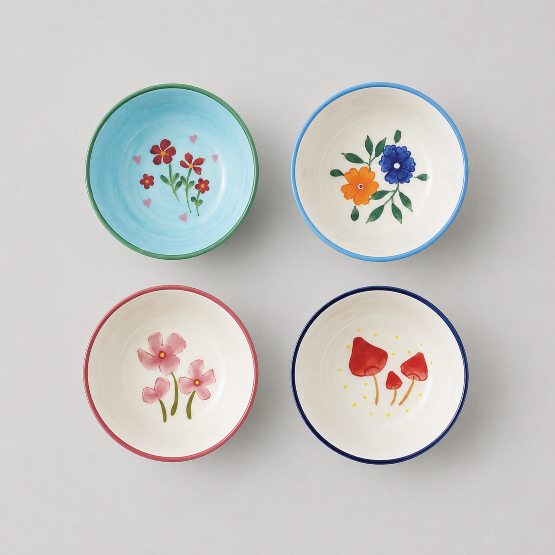 Stoneware Bowl with Botanical Design