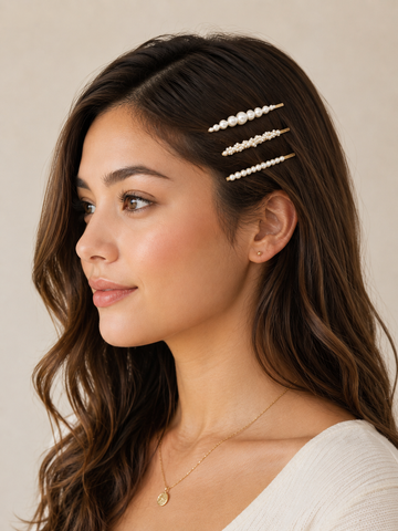 Pearl Barrettes - Set of 3