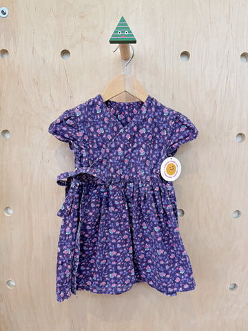 (pre-worn) vintage purple floral wrap dress 3T