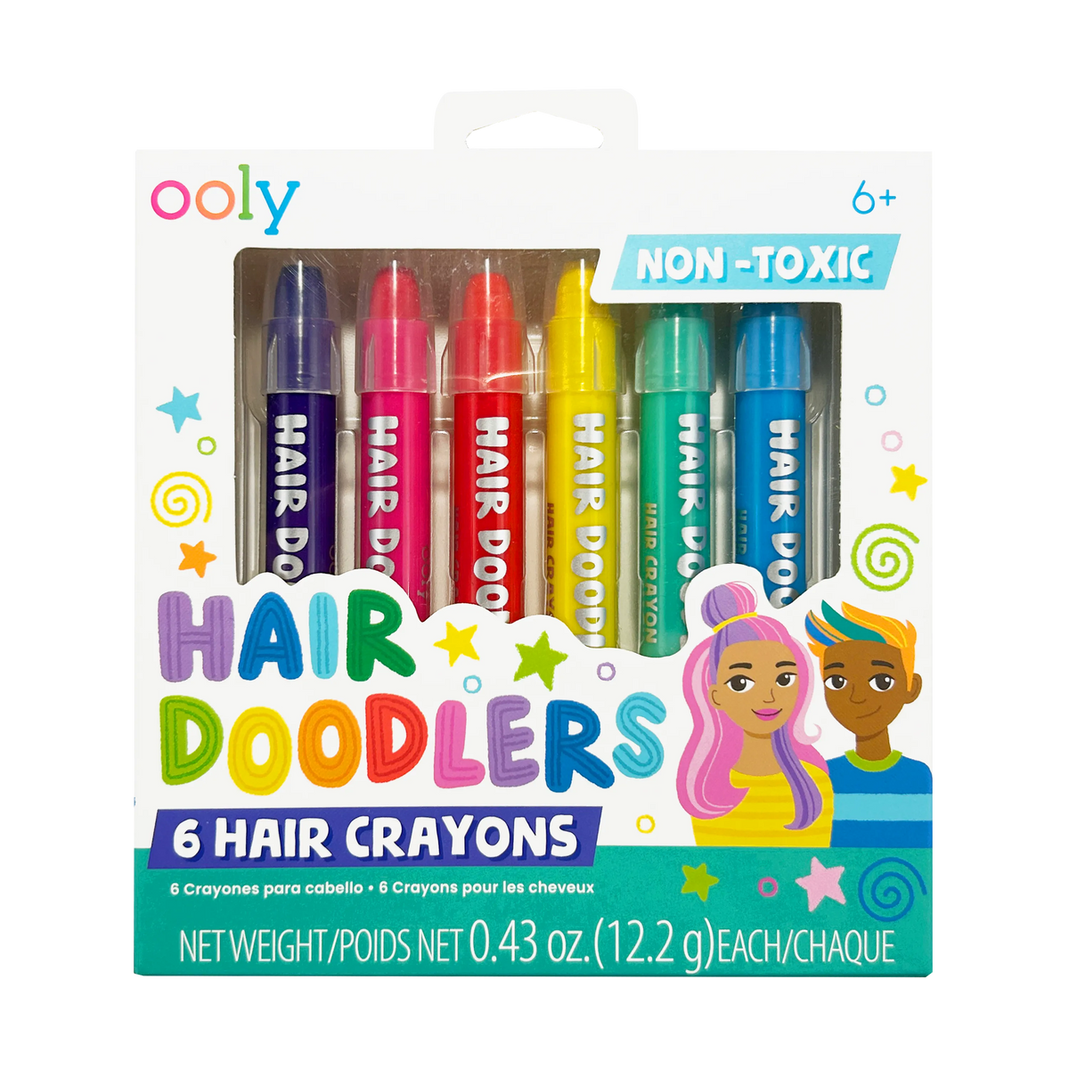 Hair Doodlers Hair Crayons - Set of 6 Colors