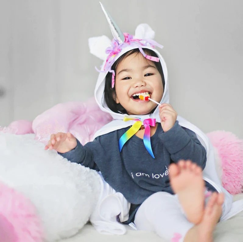 Unicorn Toddler Cape, White, Size 2-3T