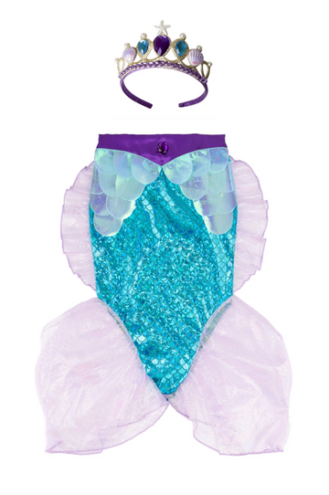 Mermaid Glimmer Skirt w/Tiara, Lilac/Blue, Size 5-  6