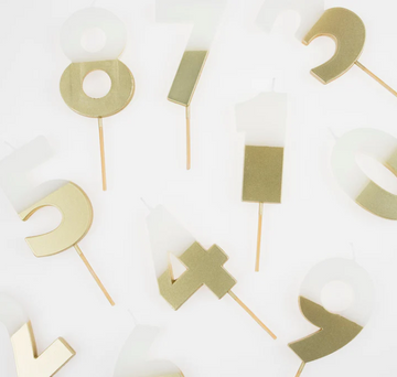 Gold Dipped Number Candle