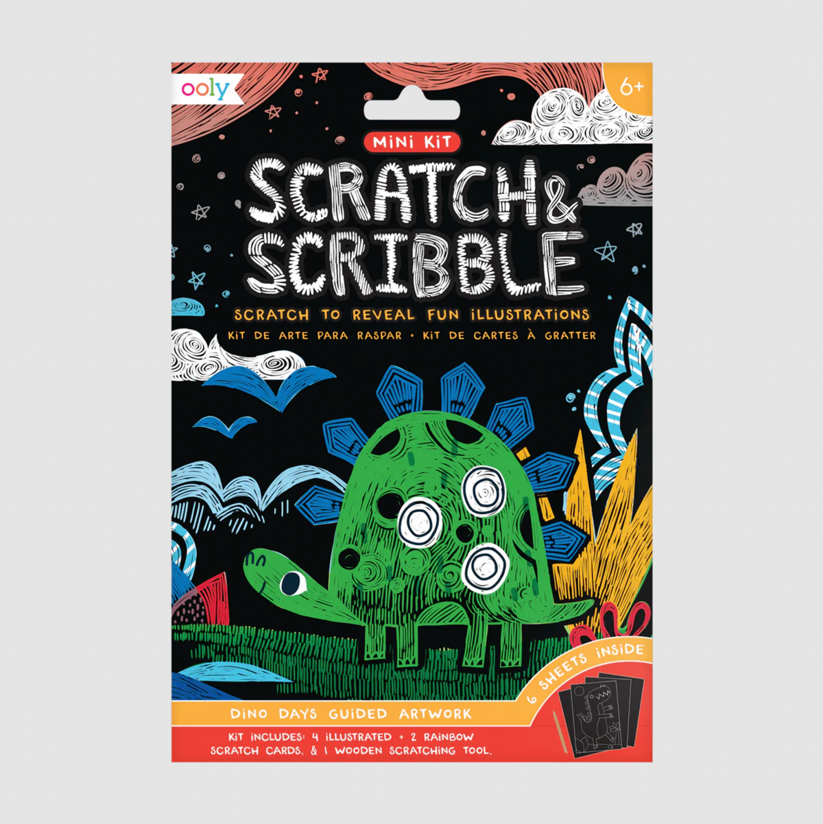 Mini Scratch & Scribble Art Kit: Dino Days