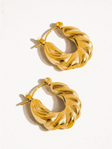 Kimberly Gold Braided Hoop Earrings