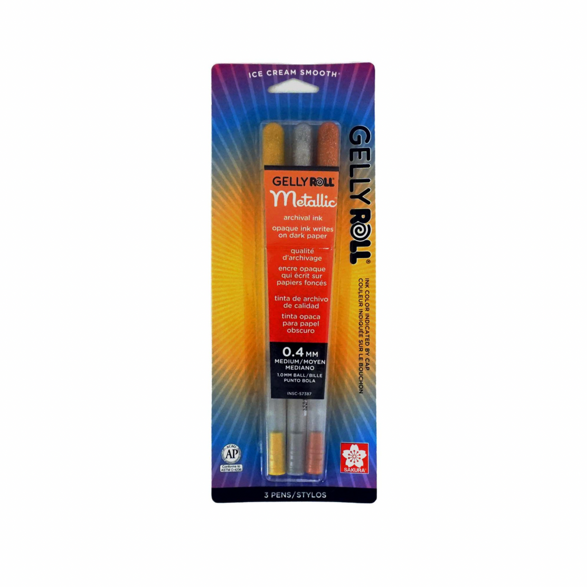 Gelly Roll Metallic 3 PC Set- Gold, Silver, Copper