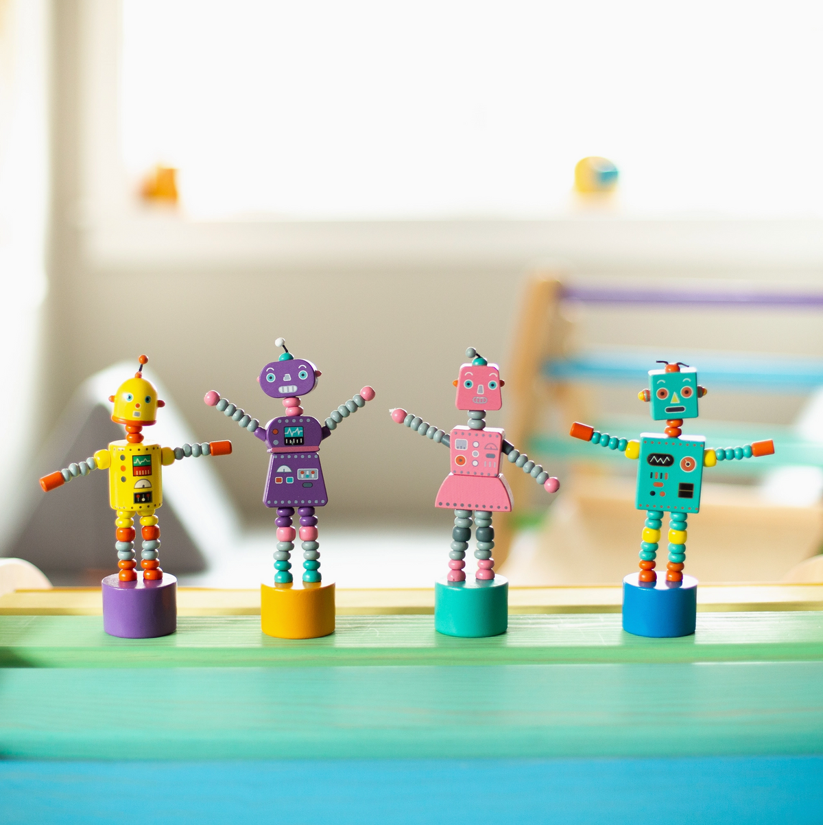 Retro Robot Push Puppets