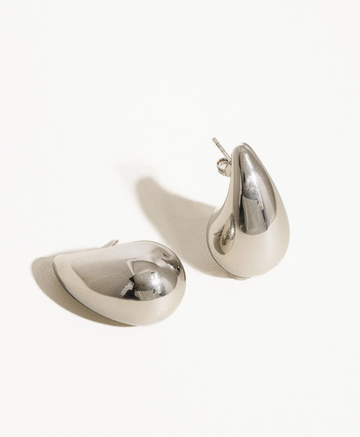 Colette Silver Large Huggie Droplet Earrings