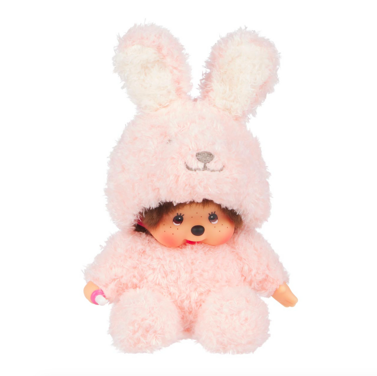 Sekiguchi Monchhichi Sitting Fluffy Bunny Doll Plush
