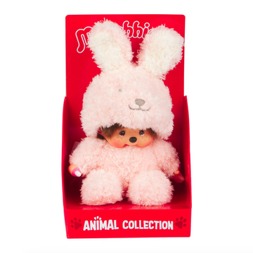 Sekiguchi Monchhichi Sitting Fluffy Bunny Doll Plush