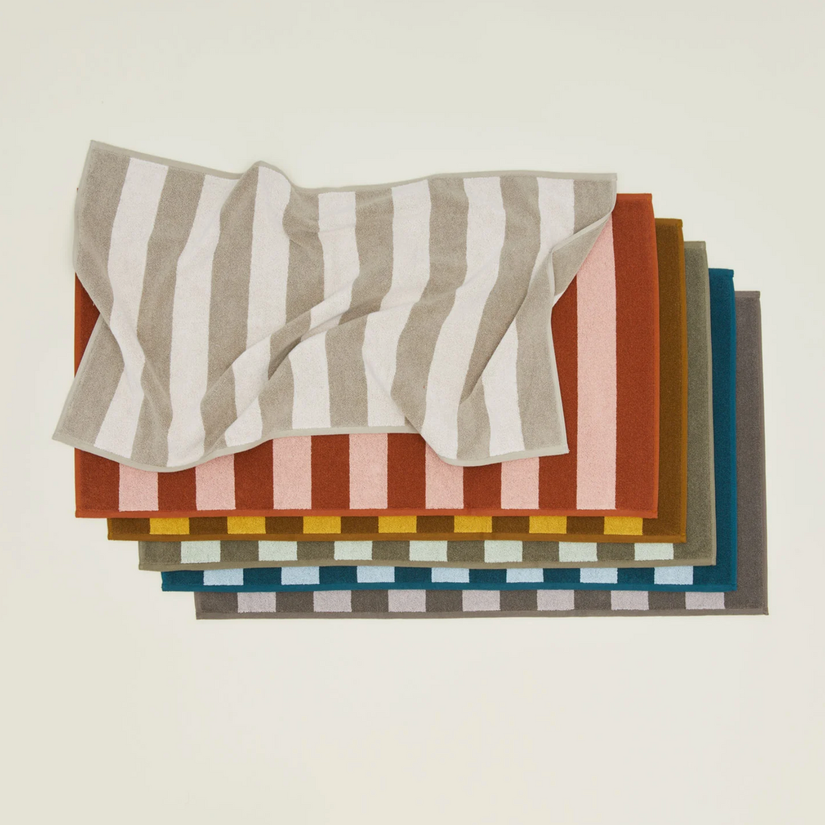 Simple Striped Terry Bath Mat