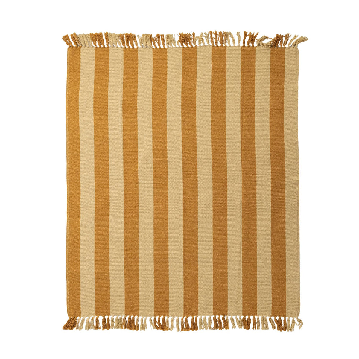 Mustard Stripe Throw w/Fringe