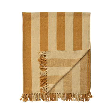 Mustard Stripe Throw w/Fringe