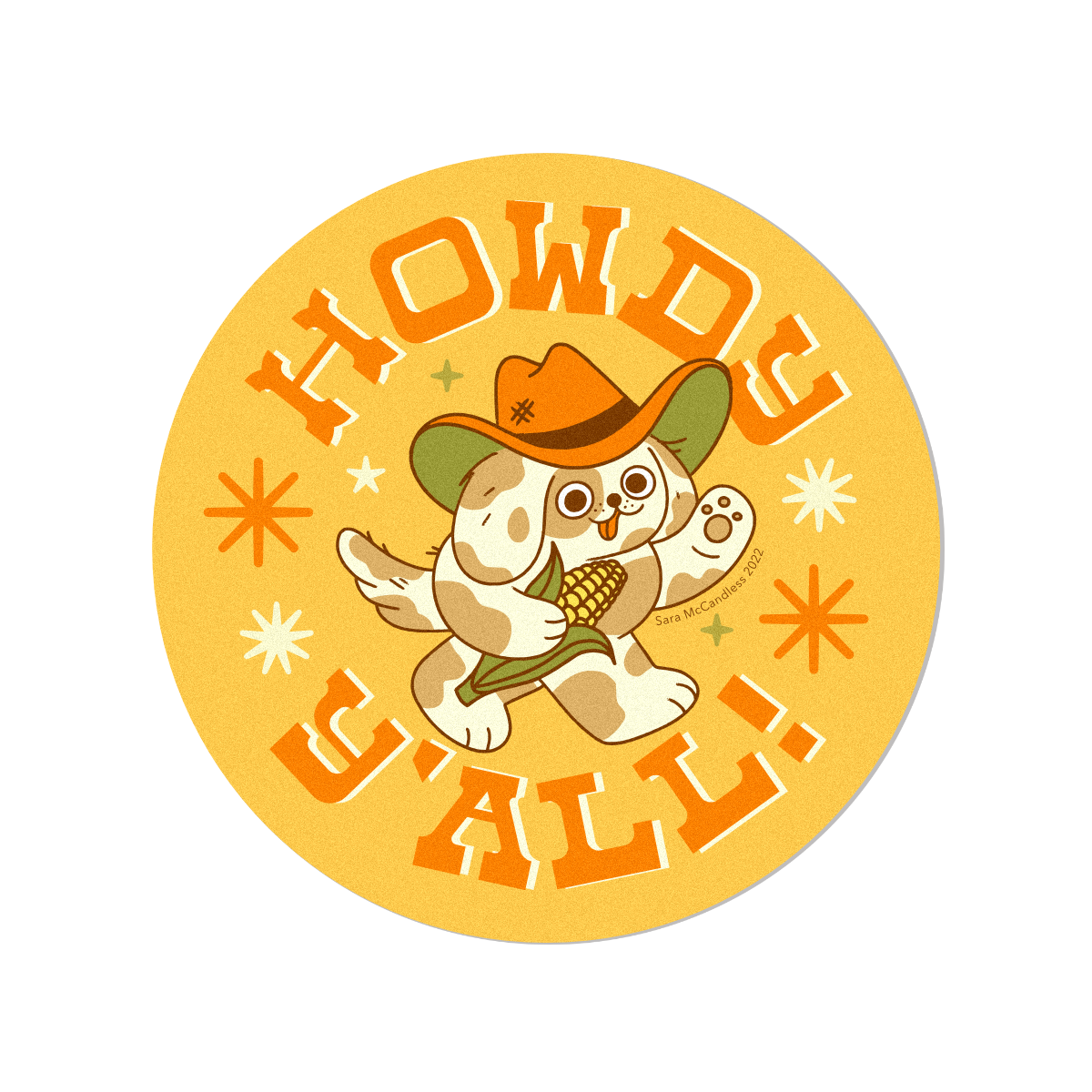 Howdy Y'all Glittery Sticker