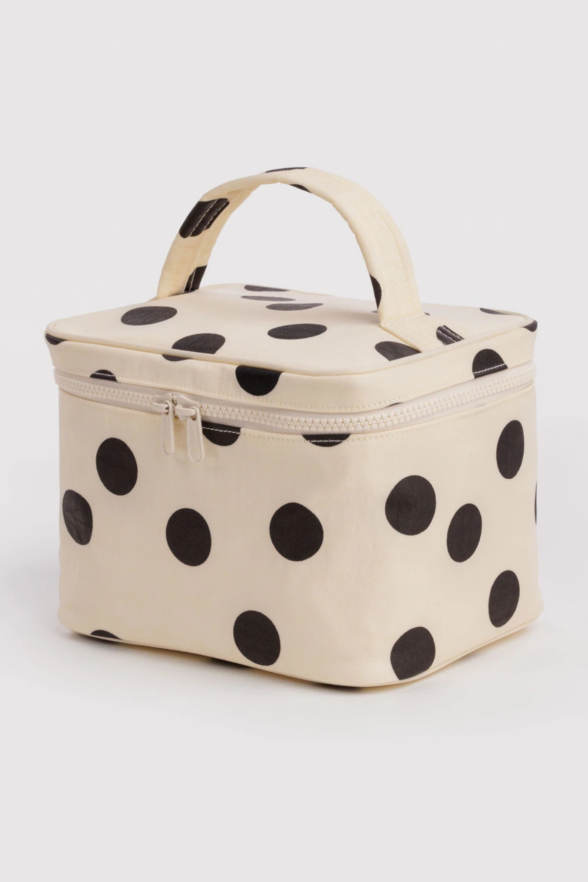 Large Cosmetic Case Cream and Black Polka Dot