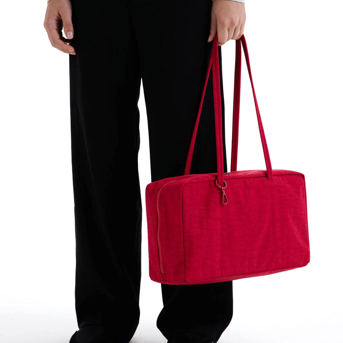 Medium Nylon Bowler Bag Cherry