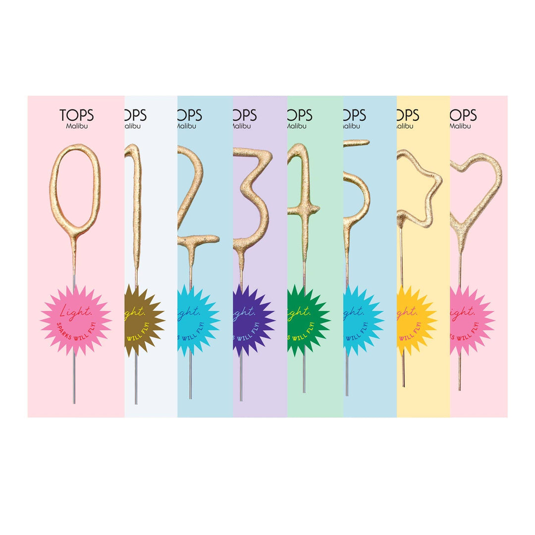 Mini Gold Number Sparklers 4" Birthday Candles