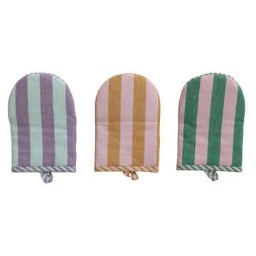 Cotton Contrast Stripe Oven Mitt