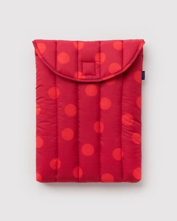 Puffy Laptop Sleeve 13/14" Red Polka Dot