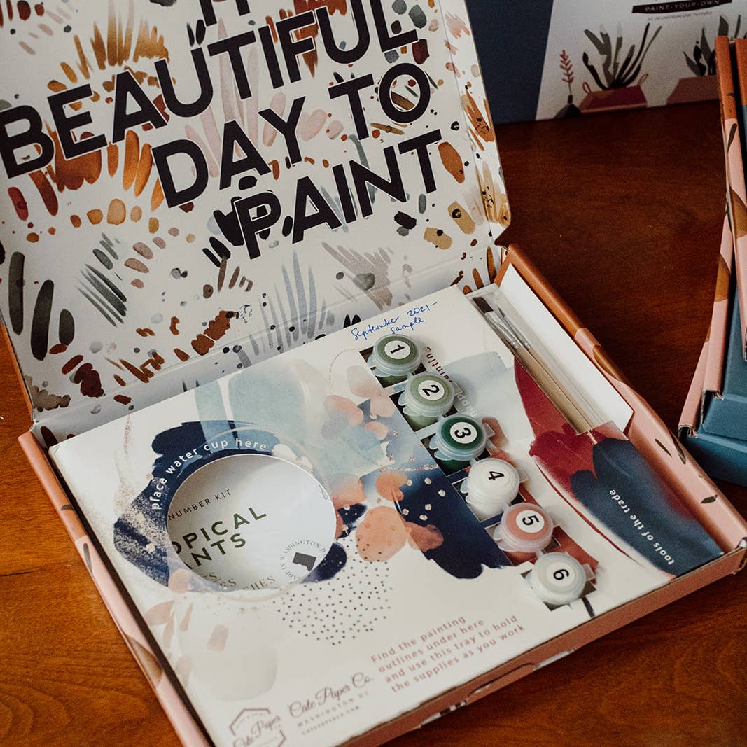 Tropical Plants Paint-By-Numbers Kit