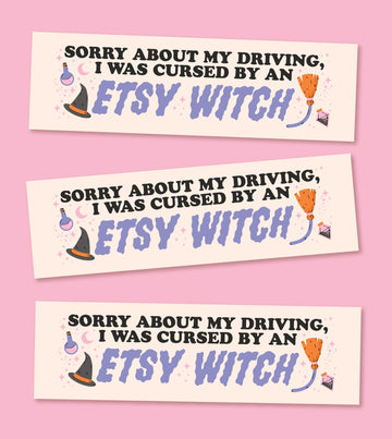 Etsy Witch Magnetic Bumper Sticker