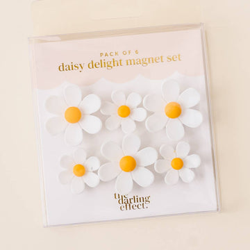 Daisy Delight Magnet Set–White
