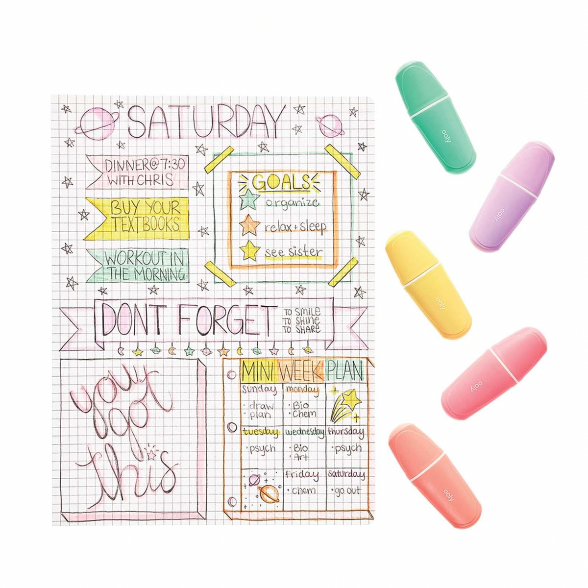 Le Bonbon Pâtisserie Pastel Highlighters - Set of 5